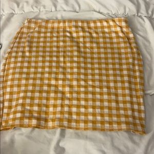 Yellow checkered skirt